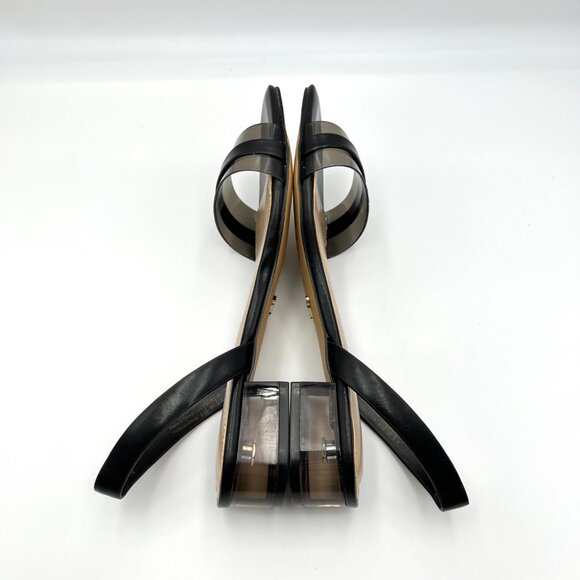 Aldo Womens Size 6.5M Black Low Block Open Toe Slingback Heels Sandals Shoes - Picture 8 of 12